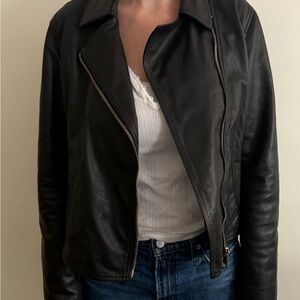 All Saints Dark Leather Jacket